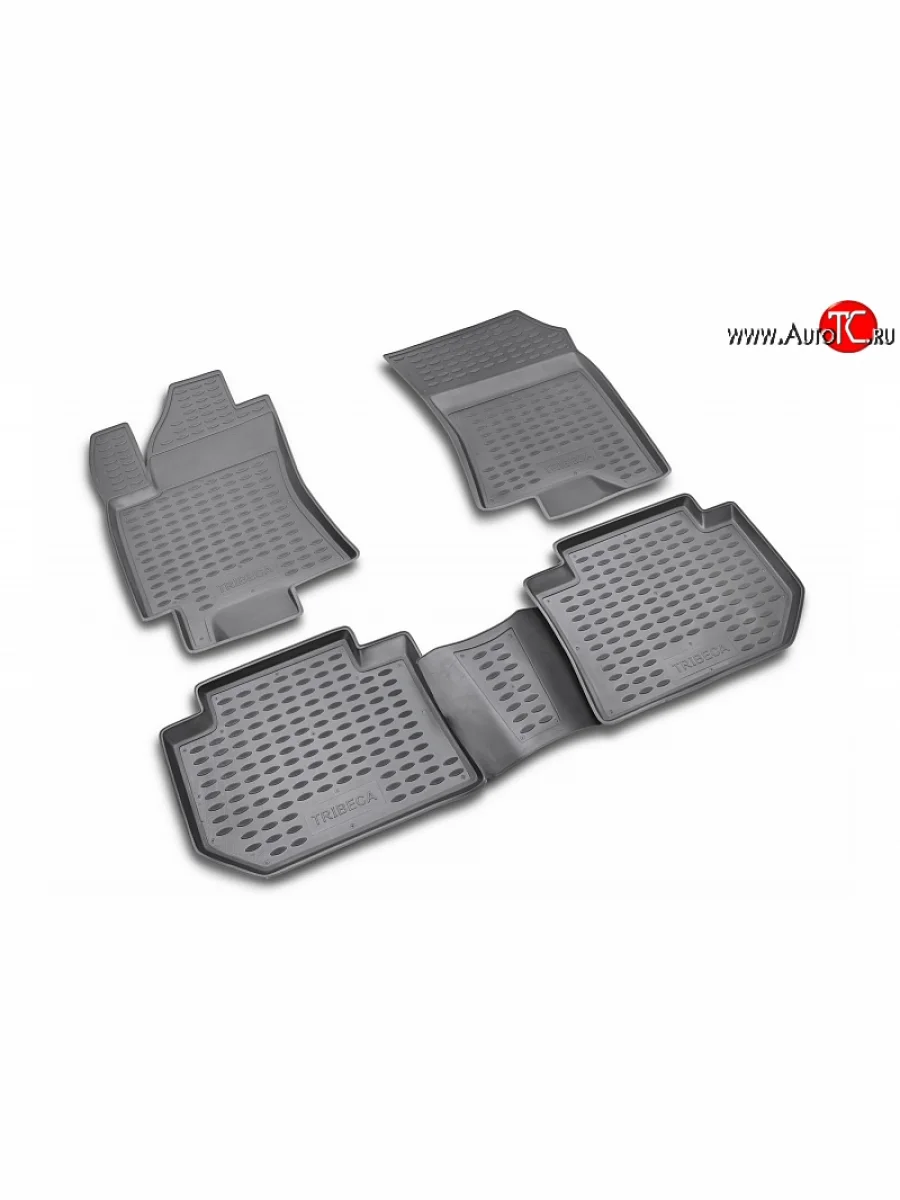 Коврики в салон Element 4 шт. (полиуретан) Subaru Tribeca (2005-2007) (Серые)  в Керчи Республика Крым