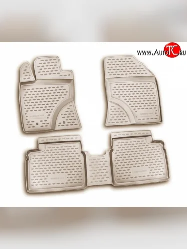 Комплект ковриков в салон Element 4 шт. (полиуретан, бежевые) Toyota Avensis T270 седан дорестайлинг (2008-2011)