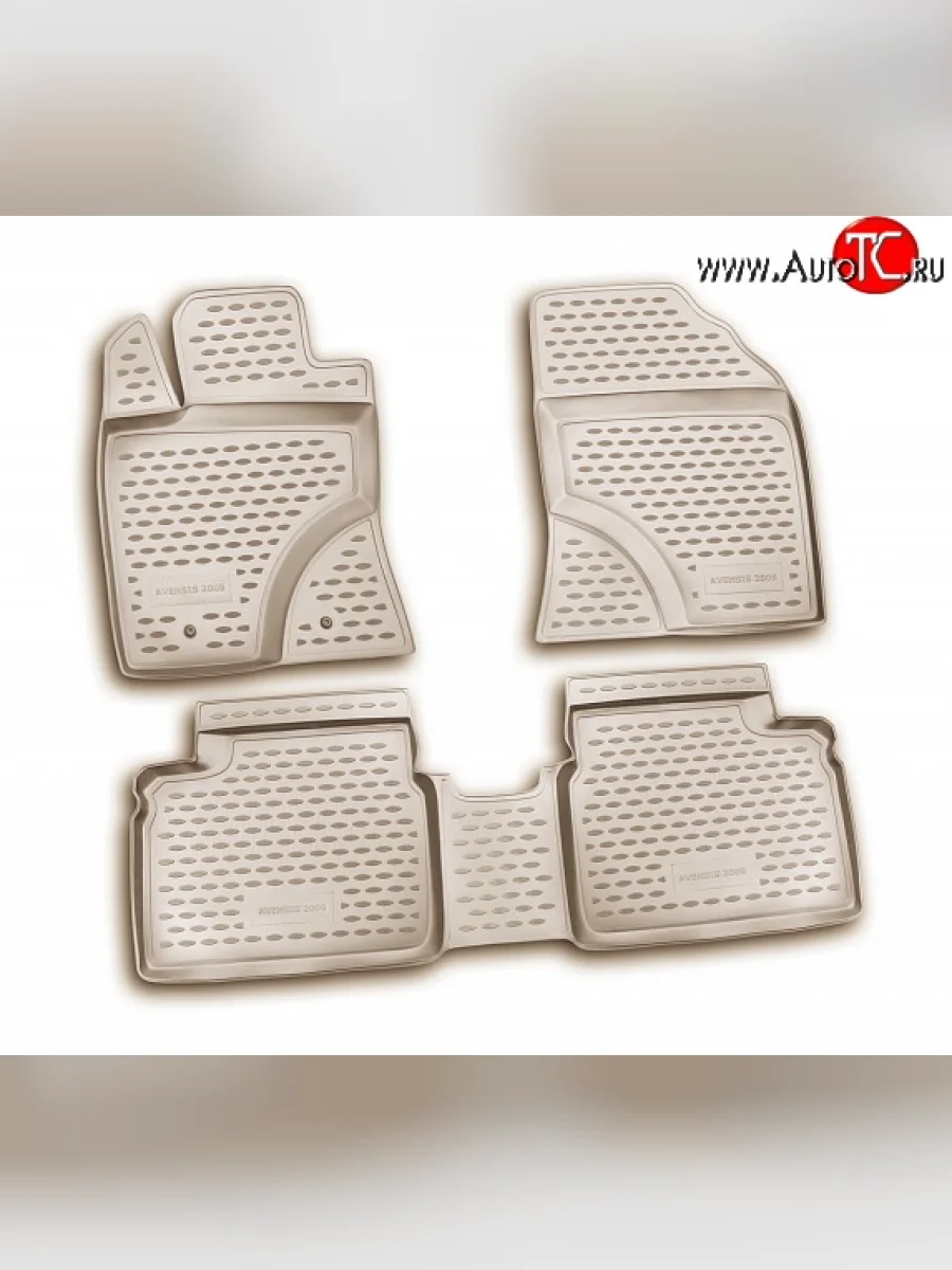 Комплект ковриков в салон Element 4 шт. (полиуретан, бежевые) Toyota Avensis T270 седан дорестайлинг (2008-2011)  в Перми Пермском крае