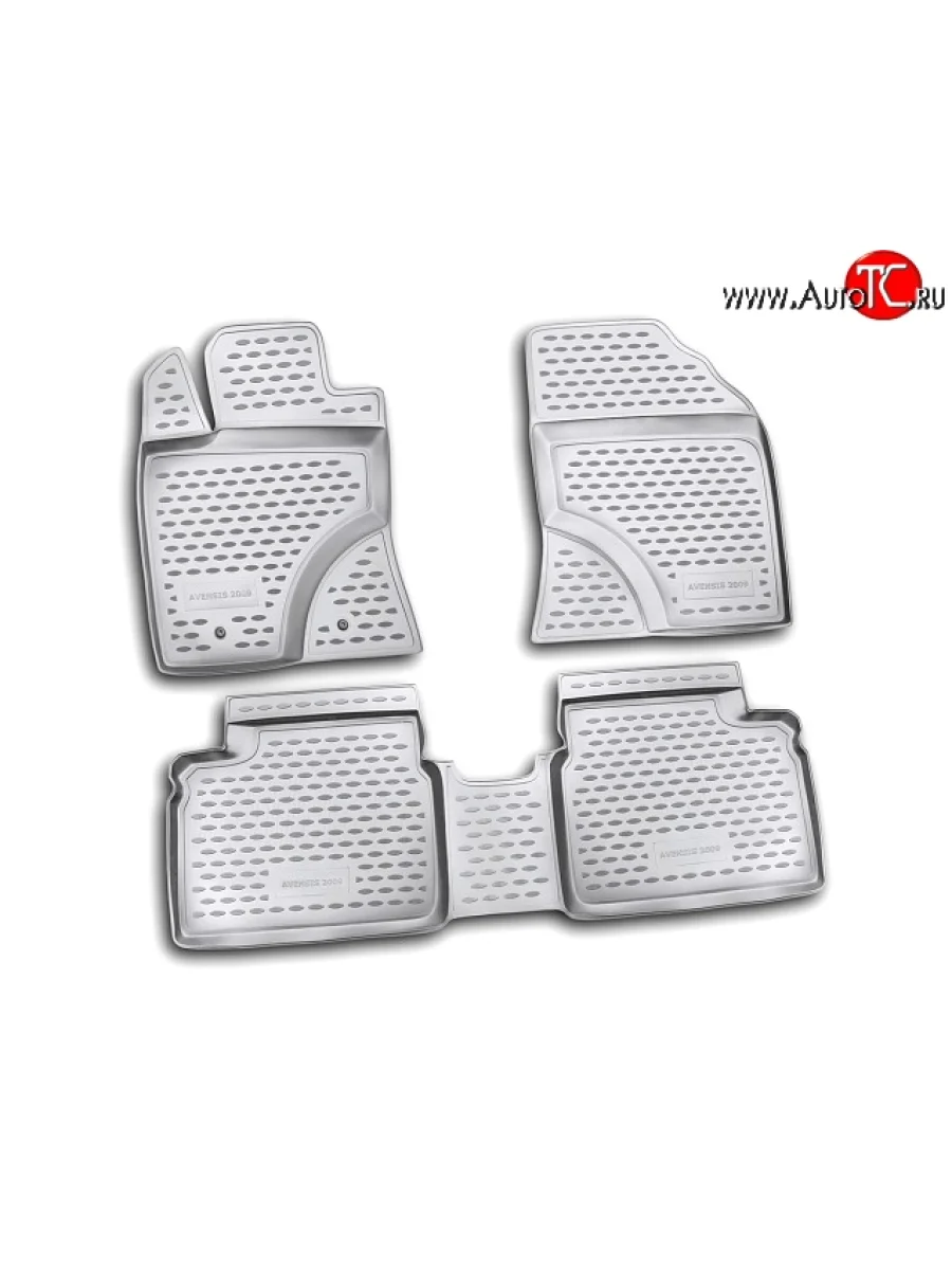 Комплект ковриков в салон Element 4 шт. (полиуретан, серые) Toyota Avensis T270 седан дорестайлинг (2008-2011)  в Перми Пермском крае