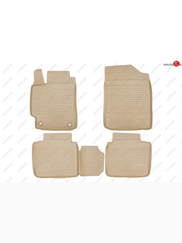 Коврики в салон Element 4 шт. (полиуретан) (2.5L /3.5L) (Бежевые) Toyota Camry XV50 дорестайлинг (2011-2014)