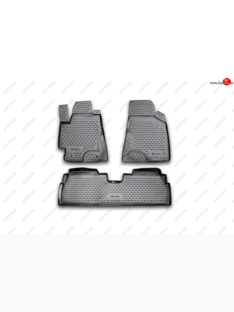 Коврики в салон Element 3 шт. (полиуретан)  Toyota  Highlander  XU20, Kluger  XU20 (Цвет: черный)  в Керчи Республика Крым