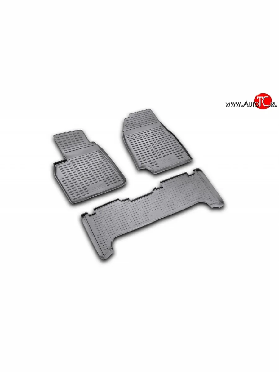 Коврики в салон Element 3 шт. (полиуретан)  Toyota Land Cruiser (1998-2007) 10 100 (Серые)  в Керчи Республика Крым