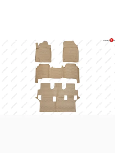 Коврики в салон Element 4 шт. (полиуретан) (Бежевые) Toyota Land Cruiser  200 (2007-2021) дорестайлинг, 2-ой рестайлинг