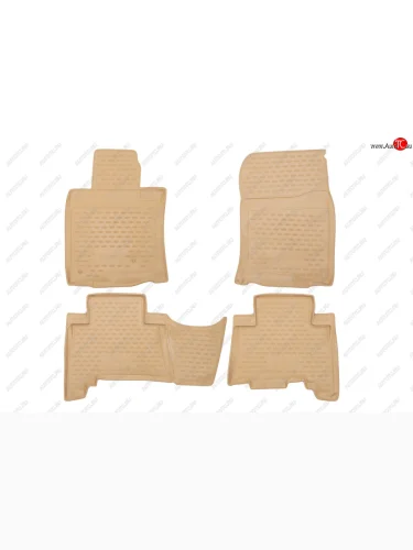 Коврики в салон Element 4 шт. (полиуретан, 5 мест) (Бежевые) Toyota Land Cruiser Prado  J150 (2009-2013) дорестайлинг