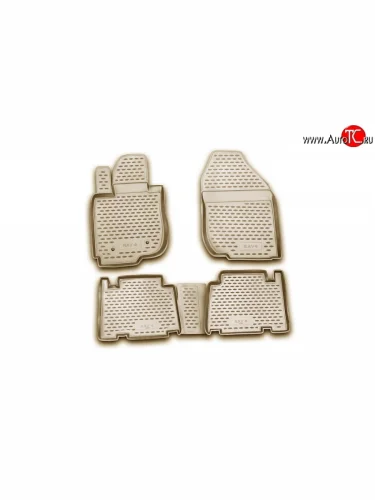 Комплект ковриков в салон (длинная база) Element 4 шт. (полиуретан, бежевые) Toyota RAV4 XA305 5 дв. дорестайлинг (2005-2009)