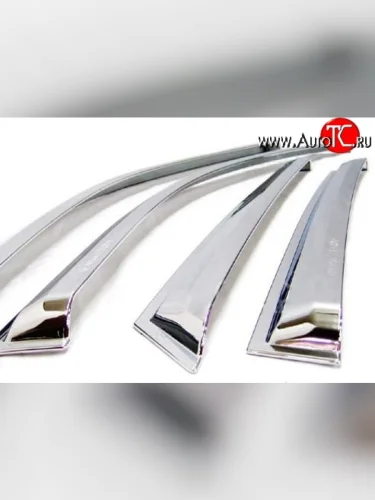 Дефлекторы окон (ветровики) Novline (хром) 4 шт. Volvo S80  AS60 седан (2006-2010) дорестайлинг