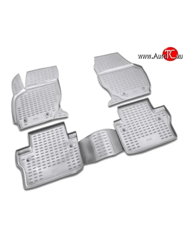 Комплект ковриков в салон Element 4 шт. (полиуретан, серые) Volvo S80  AS60 седан (2006-2010) дорестайлинг