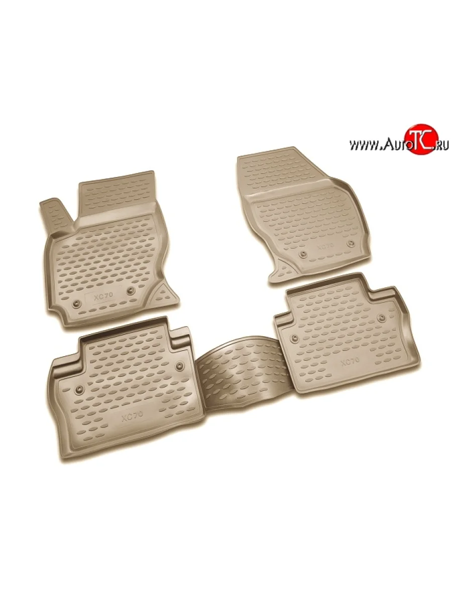 Комплект ковриков в салон Element 4 шт. (полиуретан, бежевые) Volvo XC70 дорестайлинг (2007-2013)  с доставкой в г. Керчь
