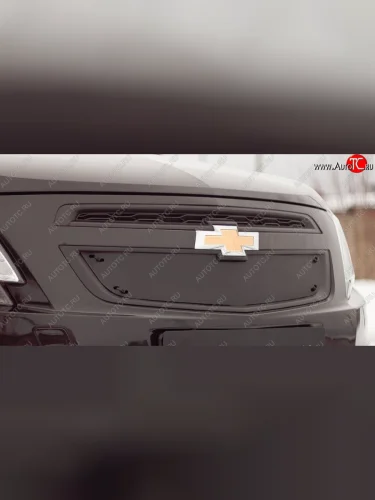 Зимняя заглушка решетки радиатора и переднего бампера РА Chevrolet Cobalt седан дорестайлинг (2011-2016)