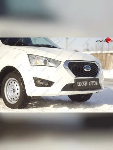 Зимняя заглушка решетки переднего бампера РА Datsun mi-DO хэтчбэк (2014-2021)