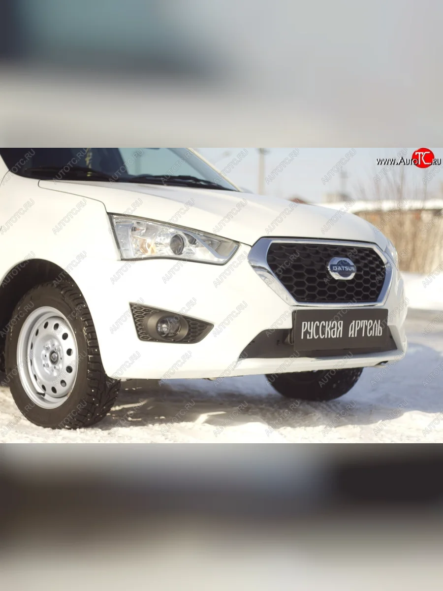 Зимняя заглушка решетки переднего бампера РА Datsun mi-DO хэтчбэк (2014-2021)  в Керчи Республика Крым