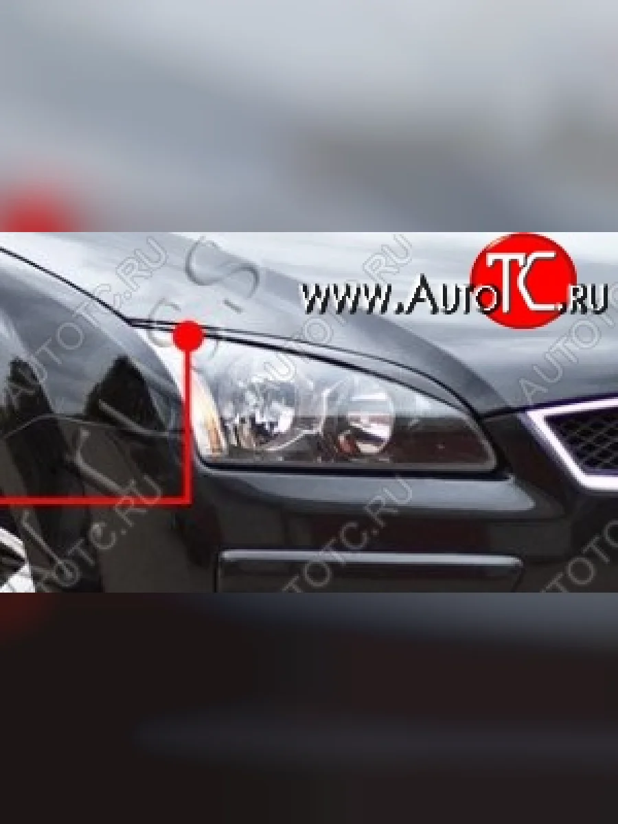 Реснички на фары RA v1 Ford Focus 2 хэтчбэк 5 дв. дорестайлинг (2004-2008) (Неокрашенные)  в Керчи Республика Крым