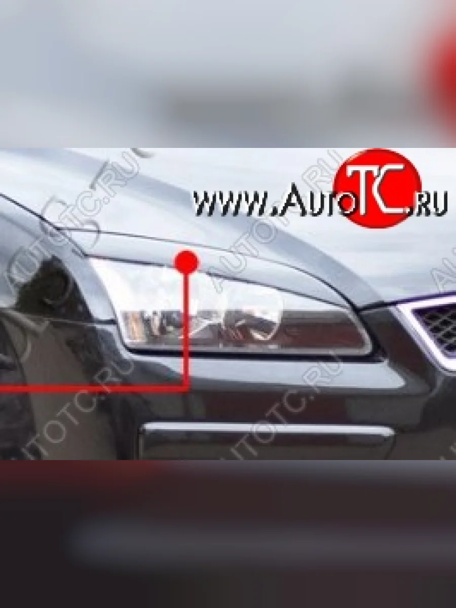 Реснички на фары RA v2 Ford Focus 2 хэтчбэк 5 дв. дорестайлинг (2004-2008) (Неокрашенные)  в Керчи Республика Крым