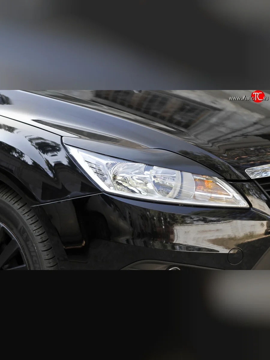 Реснички на фары RA Ford Focus 2 хэтчбэк 3 дв. рестайлинг (2007-2011) (Неокрашенные)  с доставкой в г. Керчь
