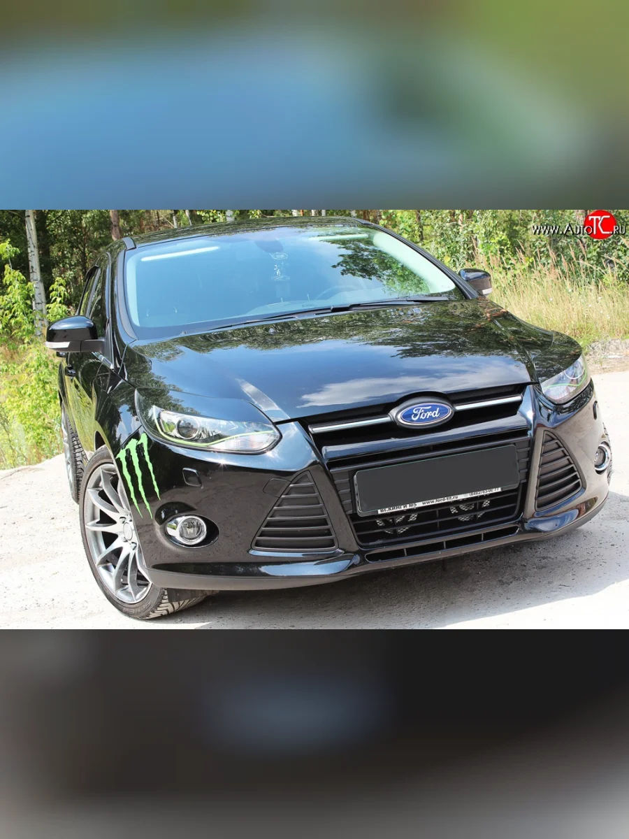 Реснички на фары RA Ford Focus 3 хэтчбэк дорестайлинг (2010-2015) (Неокрашенные)  в Керчи Республика Крым