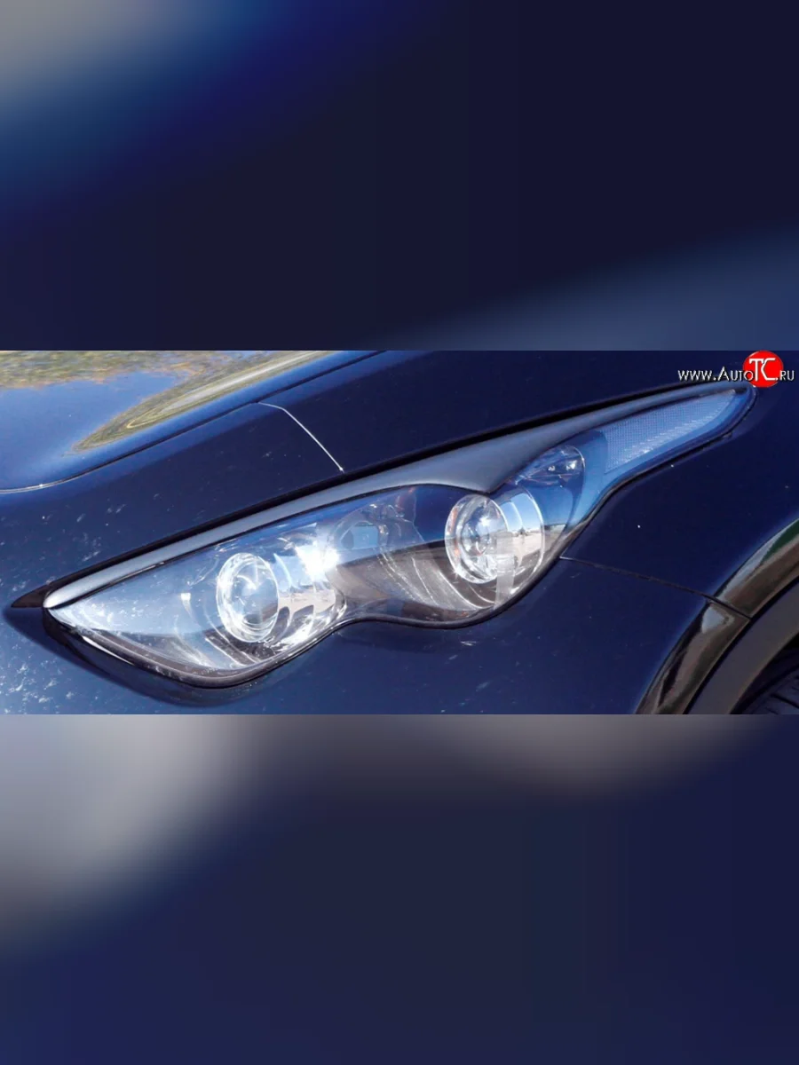 Реснички RA на фары INFINITI FX35 S51 дорестайлинг (2008-2011) (Неокрашенные)  в Керчи Республика Крым