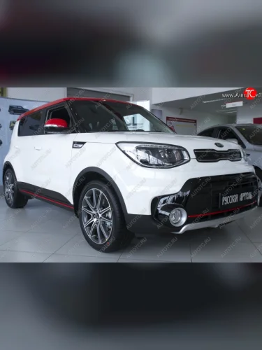 Накладки на колёсные арки RA (комплект 4 шт.) (Поверхность шагрень) KIA Soul  PS (2017-2019) рестайлинг