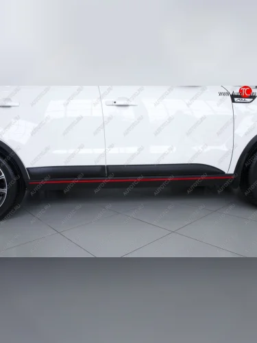 Молдинги дверей RA (комплект 4 шт.) (Поверхность глянец) KIA Soul  PS (2014-2019) дорестайлинг, рестайлинг