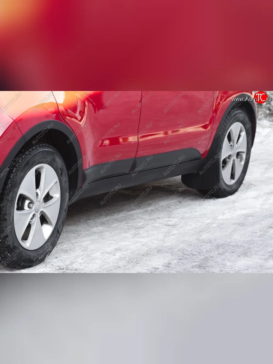 Накладки на колёсные арки RA (комплект 4 шт). KIA Soul PS дорестайлинг (2014-2016) (Поверхность шагрень)  в Воронеже Воронежской области