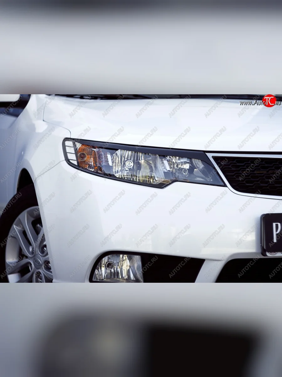 Реснички на фары RA KIA Cerato 2 TD седан (2008-2013) (Поверхность глянец (под окраску), Неокрашенные)  в Самаре Самарской области