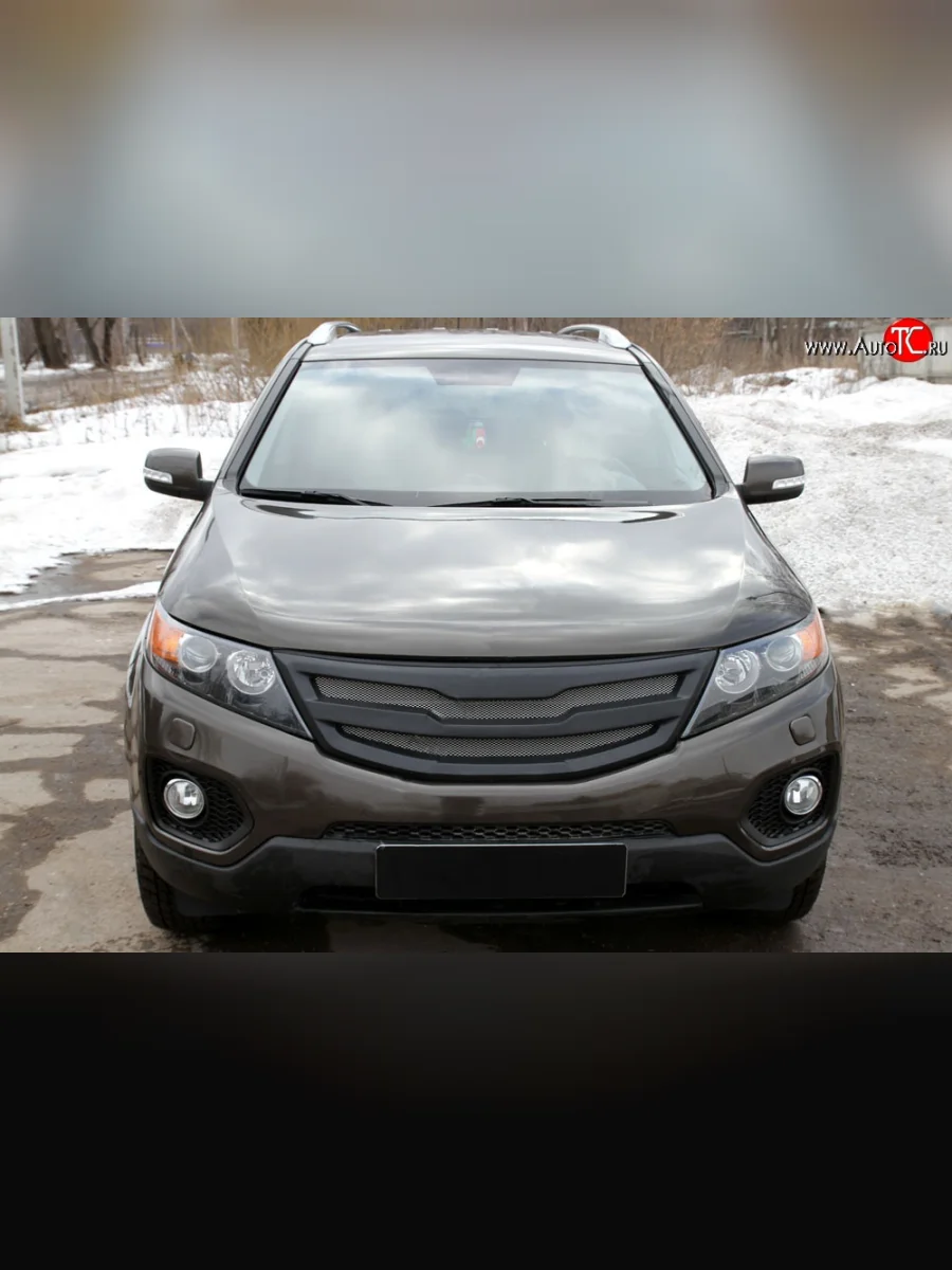 Решётка радиатора RA KIA Sorento XM дорестайлинг (2009-2012) (Глянец под окраску, с металлической сеткой, Неокрашенная)  в Самаре Самарской области