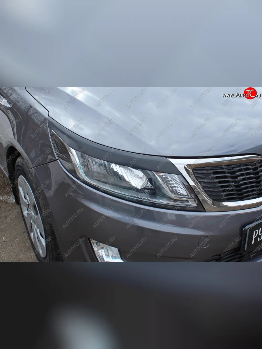 Реснички на фары RA KIA Rio 3 QB хэтчбек 5 дв. дорестайлинг (2011-2015) (Неокрашенные)  в Воронеже Воронежской области