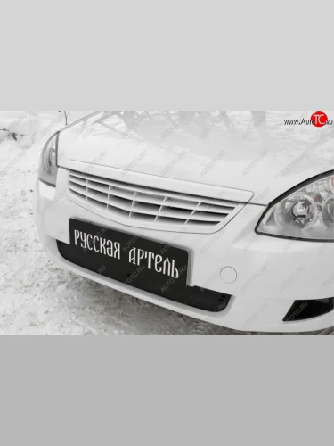 Зимняя заглушка решетки переднего бампера (рестайлинг 2014 года) РА Лада ВАЗ Приора  2172 (2008-2014) хэтчбек дорестайлинг