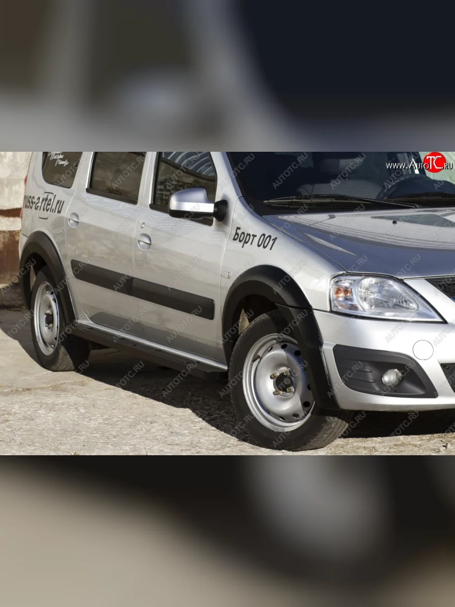 Накладки на арки RA (комплект, вылет 10 мм) Лада ВАЗ Ларгус дорестайлинг R90 (2012-2021) (Поверхность шагрень)  в Керчи Республика Крым