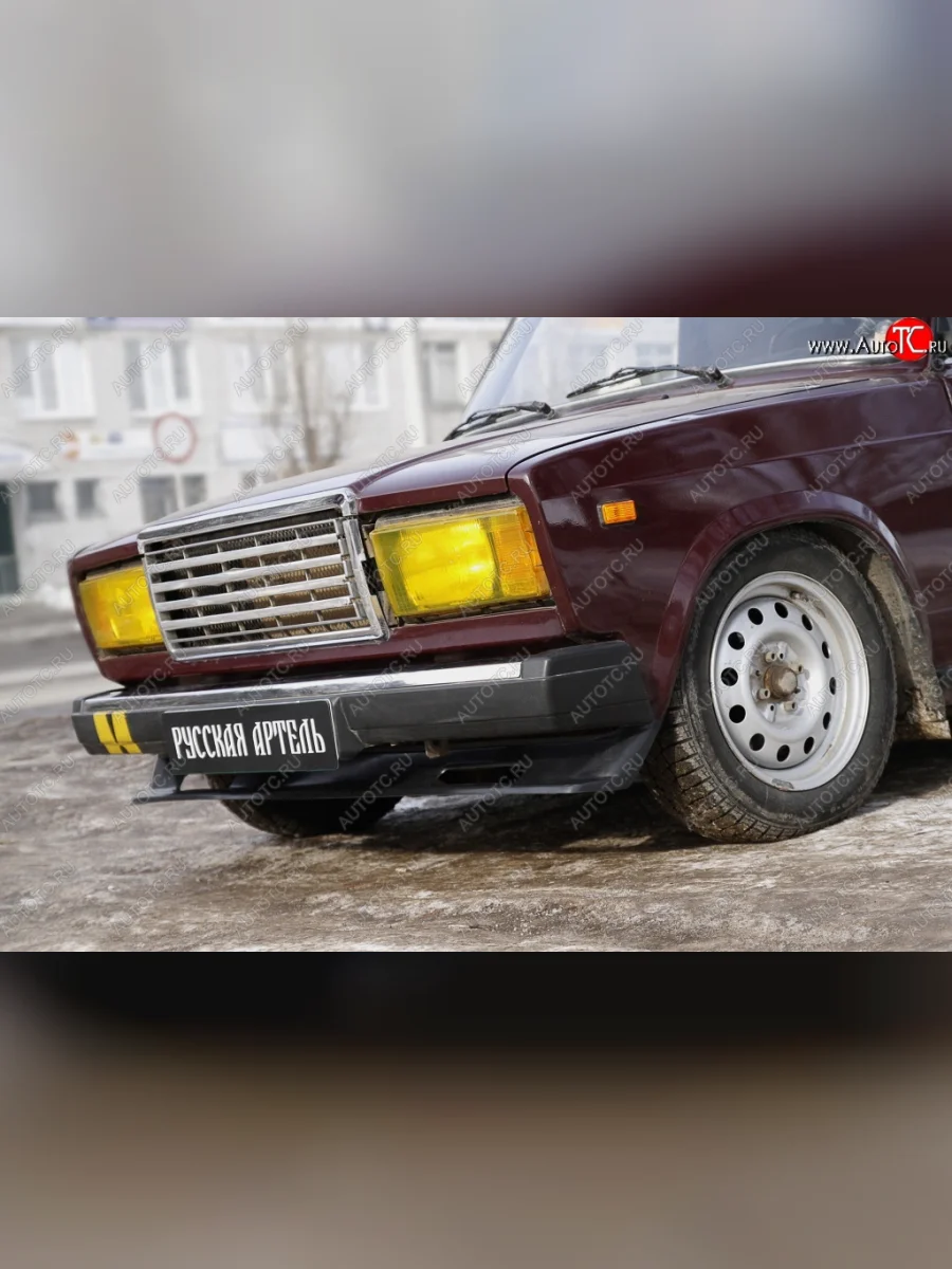 Накладка на передний бампер Вихур RA Лада ВАЗ 2107 (1982-2012) (Поверхность глянец (под окраску), Неокрашенная)  в Керчи Республика Крым