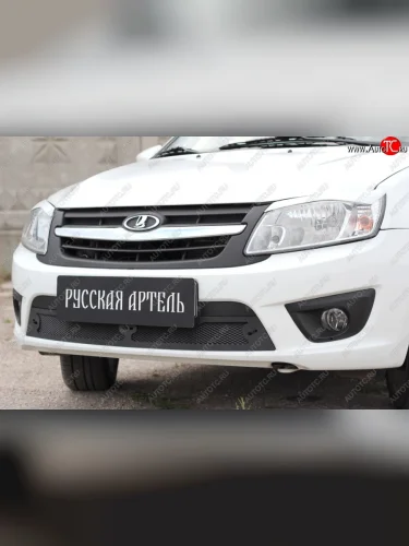 Защитная сетка решетки переднего бампера РА Лада ВАЗ Гранта  2190 (2011-2017) седан  дорестайлинг