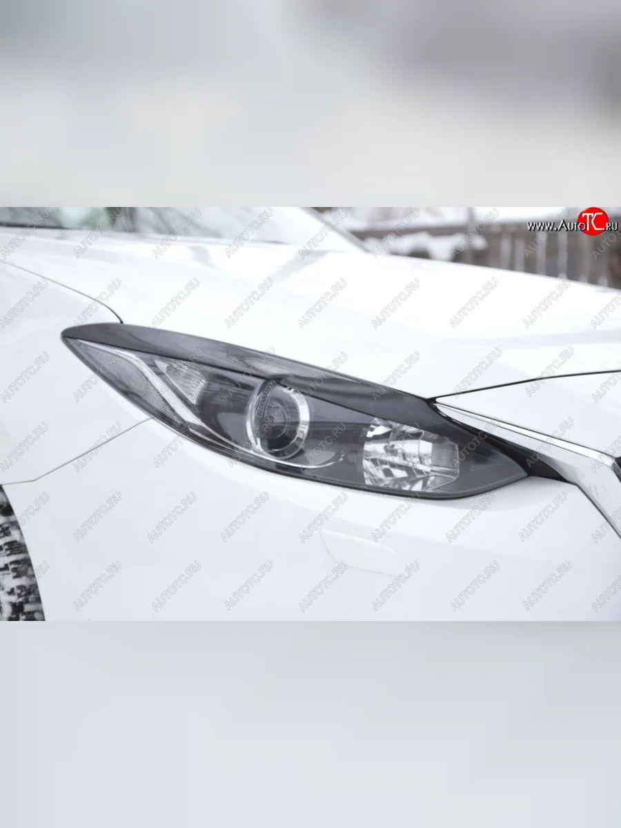 Реснички на фары RA Mazda 3/Axela BM дорестайлинг седан (2013-2016) (Неокрашенные)  в Самаре Самарской области