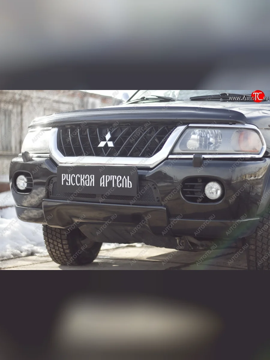 Защитная сетка решетки переднего бампера РА  Mitsubishi Pajero Sport (1996-2004) PA  в Самаре Самарской области