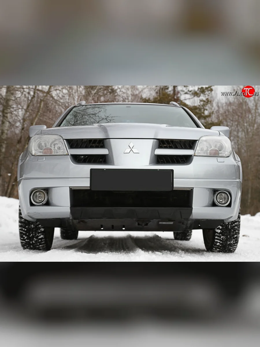 Накладка на передний бампер RA Mitsubishi Outlander CU (2003-2009) (Поверхность глянец (под покраску), Неокрашенная)  в Керчи Республика Крым