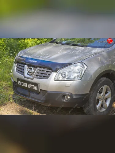 Защитная сетка решетки переднего бампера РА Nissan Qashqai  1 J10 (2007-2010) дорестайлинг
