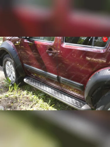 Молдинги дверей RA (узкие, комплект) (Поверхность глянец (под окраску)) Nissan Pathfinder  R51 (2004-2014) дорестайлинг, рестайлинг