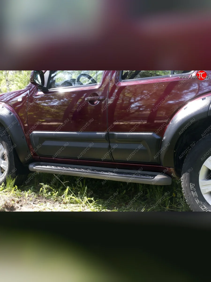 Молдинги дверей RA (широкие, комплект) Nissan Pathfinder R51 дорестайлинг (2004-2007) (Поверхность глянец (под окраску), Неокрашенные)  в Воронеже Воронежской области