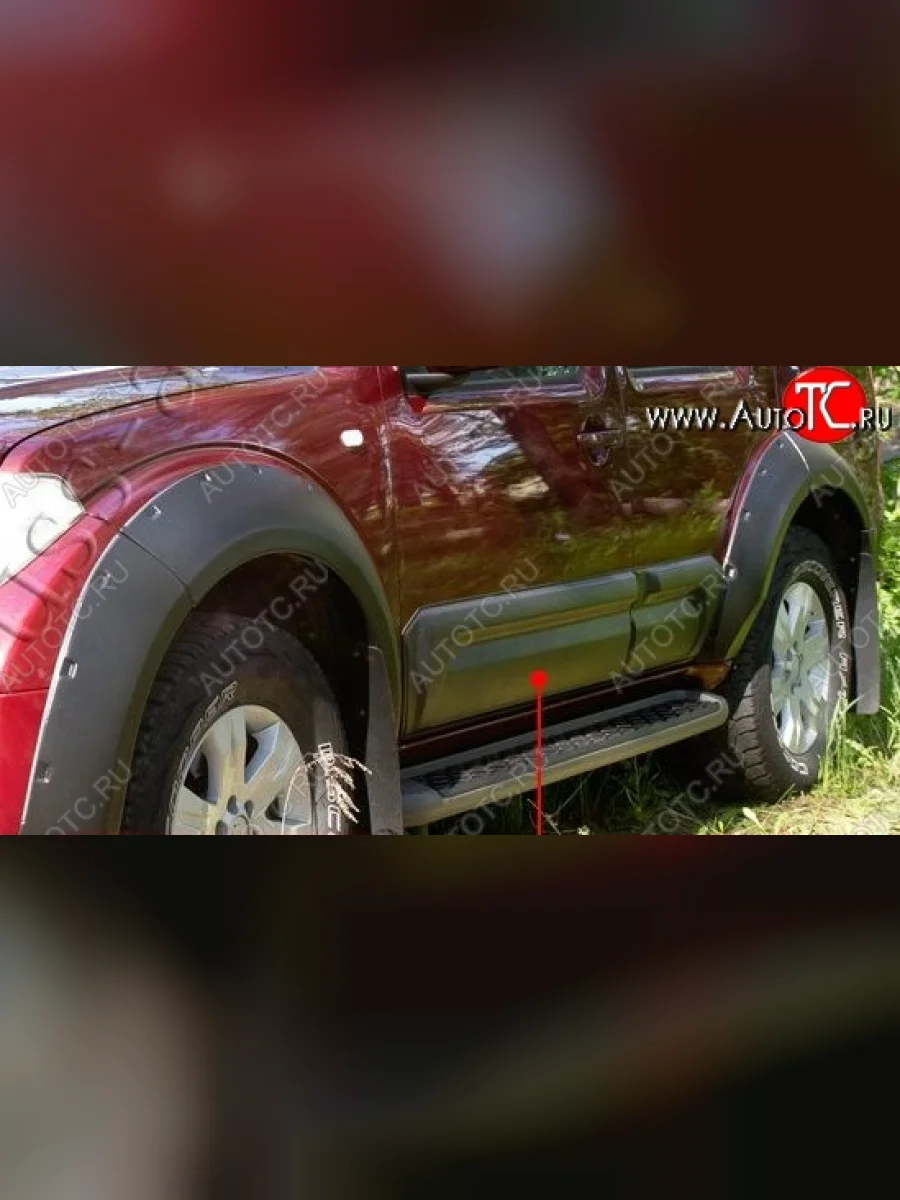 Расширители арок с широкими молдингами дверей RA (комплект) Nissan Pathfinder R51 дорестайлинг (2004-2007) (Поверхность глянец (под окраску), Неокрашенные)  в Керчи Республика Крым