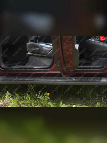 Накладки порожков салона RA (Комплект (4 шт.)) Nissan Pathfinder  R51 (2004-2014) дорестайлинг, рестайлинг