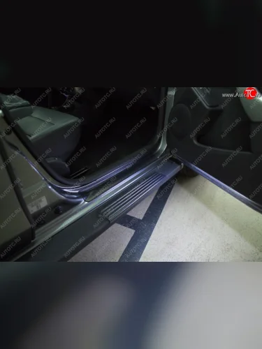 Накладки порожков салона RA (Комплект (4 шт.)) Nissan Terrano  D10 (2016-2022) рестайлинг