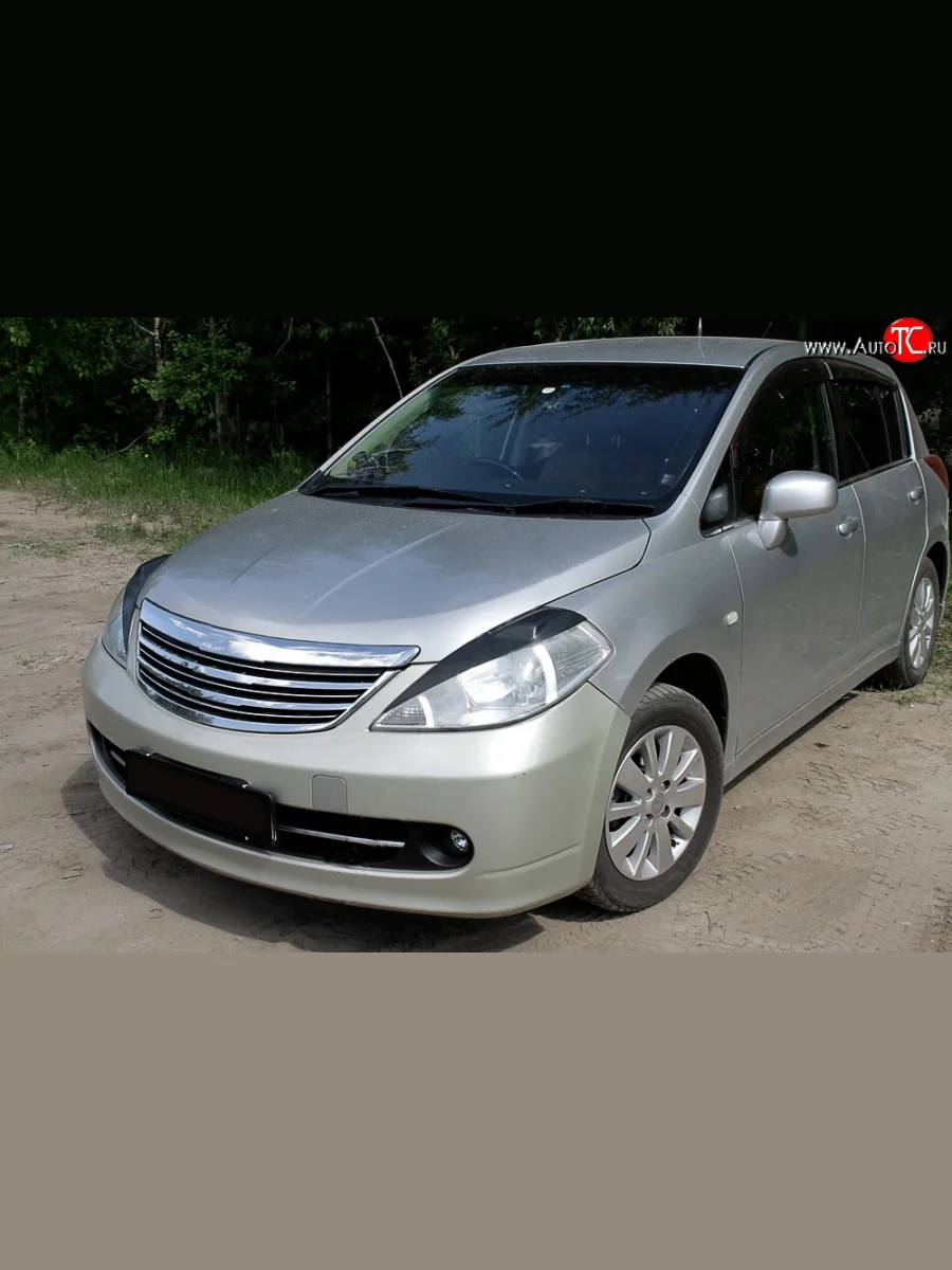 Реснички RA на фары Nissan Tiida 1 C11 хэтчбэк дорестайлинг, Япония (2004-2007) (Неокрашенные)  в Керчи Республика Крым