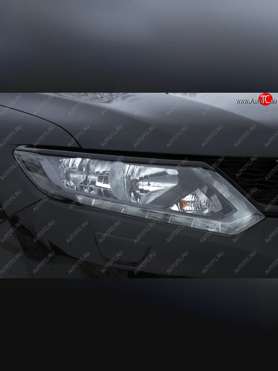 Реснички на фары RA Nissan X-trail 3 T32 дорестайлинг (2013-2018) (Неокрашенные)  в Перми Пермском крае