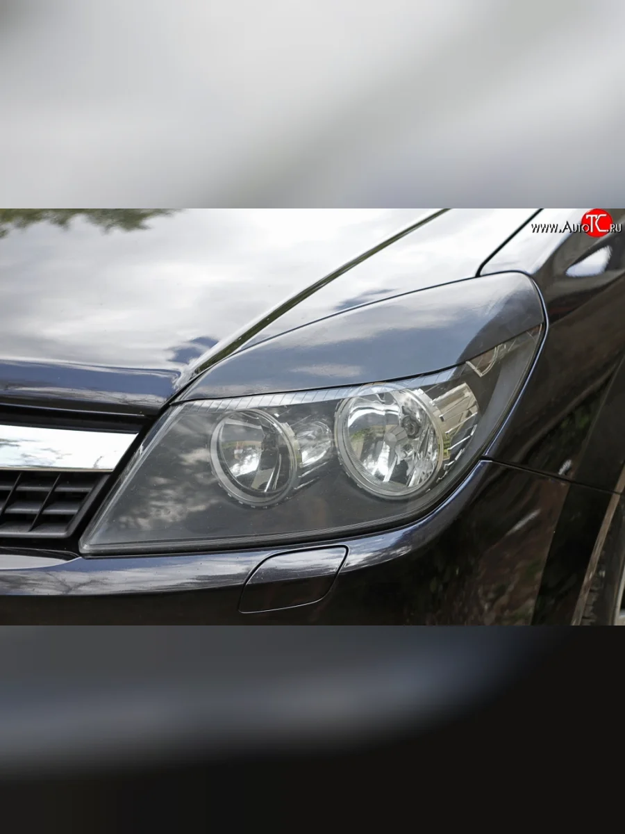 Реснички на фары RA Opel Astra H GTC хэтчбек 3 дв. дорестайлинг (2004-2006) (Неокрашенные)  с доставкой в г. Пермь