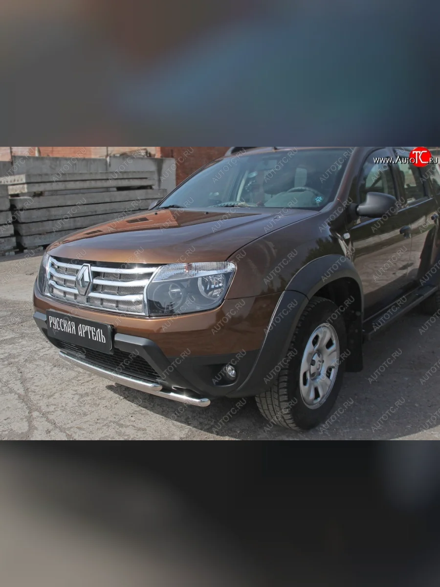 Защитная сетка решетки радиатора РА (металлик) Renault Duster HS дорестайлинг (2010-2015)  в Перми Пермском крае