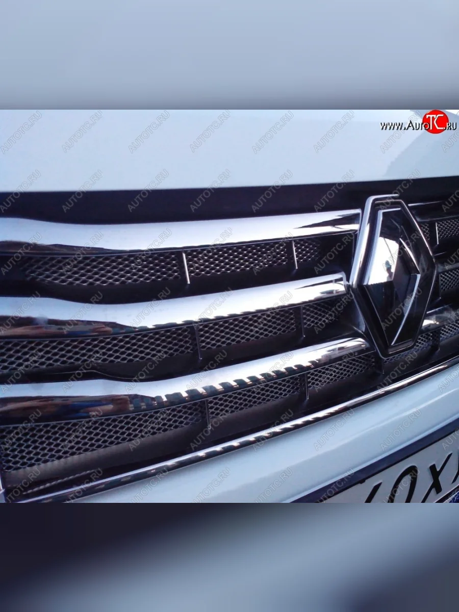 Защитная сетка решетки радиатора РА (черная) Renault Duster HS дорестайлинг (2010-2015)  в Перми Пермском крае