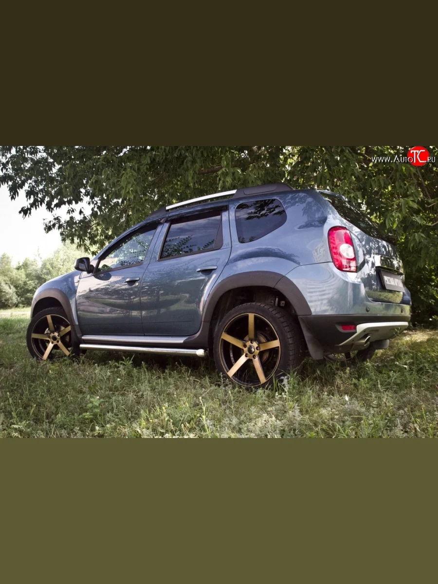 Накладки колесных арок RA (короткие, комплект) Renault Duster HS дорестайлинг (2010-2015) (Поверхность шагрень)  в Керчи Республика Крым