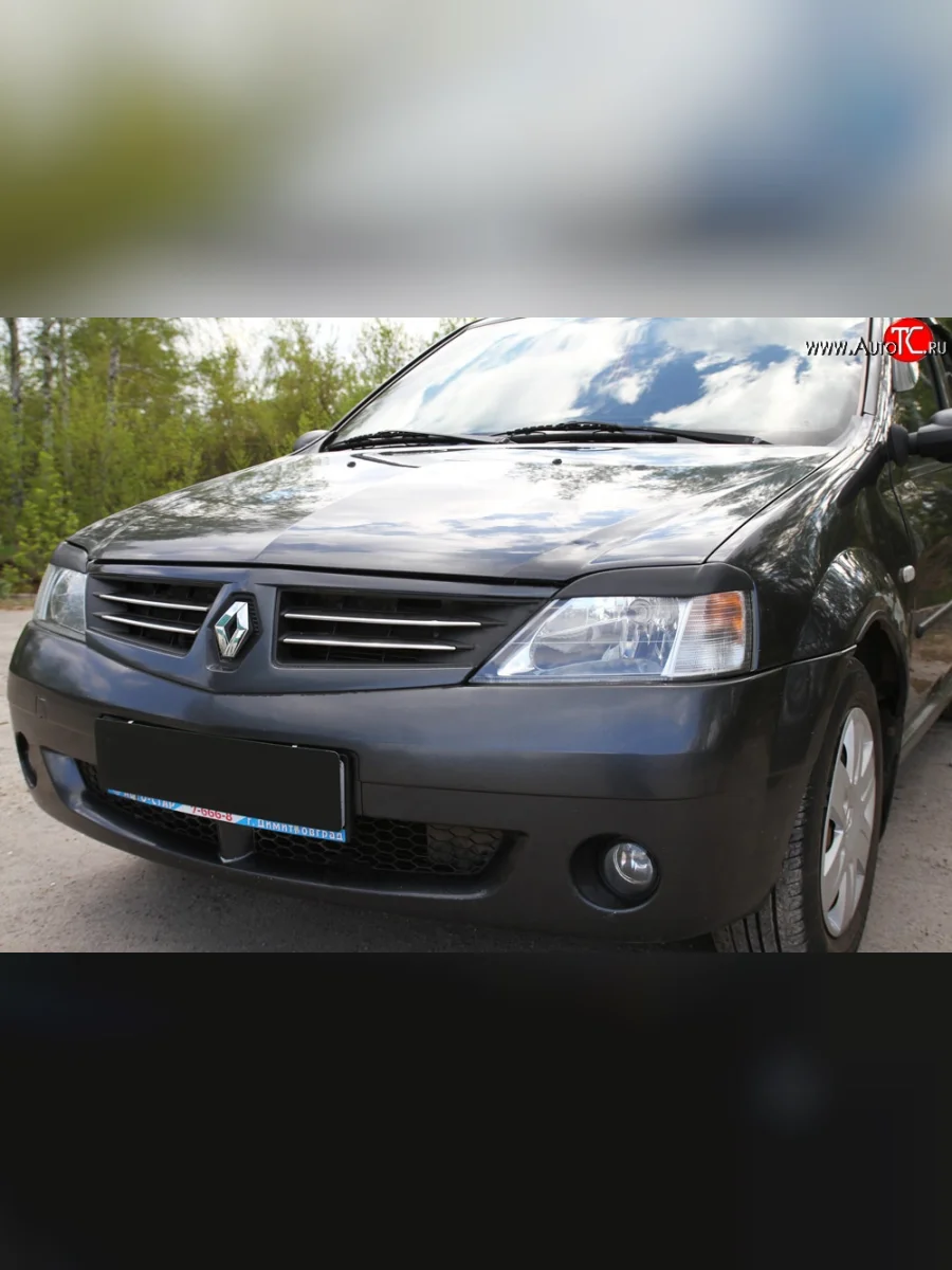 Реснички RA на фары Renault Logan 1 дорестайлинг (2004-2010) (Неокрашенные)  в Самаре Самарской области