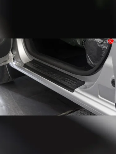 Накладки на порожки автомобиля RA (Комплект (4 шт.)) Renault Logan 2 рестайлинг (2018-2025)