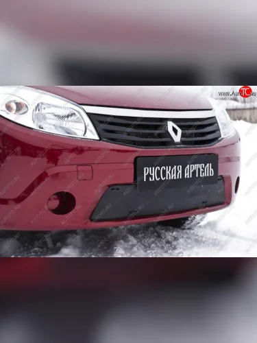 Зимняя заглушка решетки переднего бампера РА Renault Sandero  1 (2009-2014)