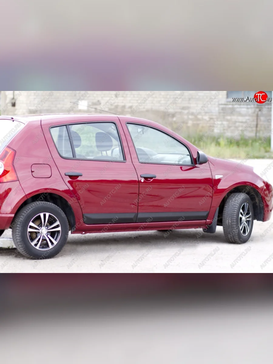 Молдинги дверей RA (Stepway, широкие, комплект) Renault Sandero Stepway 1 (2010-2014) (Поверхность шагрень)  в Самаре Самарской области